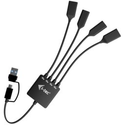 Hub I-Tec 4 puertos 5 Gbps USB-C/USB-A modelo compacto con protección integrada