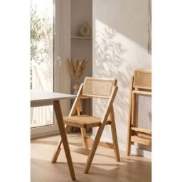RegalosMiguel Pack 4 Sillas Plegables Vivo Madera Natural