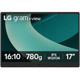 LG Monitor PC portátil 43cm (17') gram +view 17MT70, 60 Hz, WQXGA. Negro