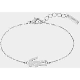 Lacoste Pulsera Crocodile de acero. Plata