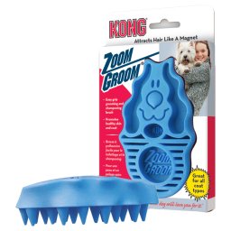 Cepillo de masaje KONG Zoom Groom para perros - Azul: 12 x 7,5 x 4 cm (L x An x Al)
