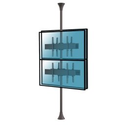 Kimex Soporte de Suelo/Techo Inclinable para 4 Pantallas de TV 32''-75'' VESA 600x400 Máx 30Kg