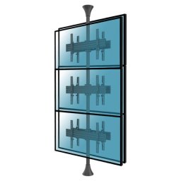 Kimex Soporte de Suelo/Techo para 6 Pantallas de TV 32''-75'' VESA 400x400 Máx 30Kg