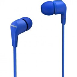 Auriculares Philips TAE1105BL con cable, conexión 3,5 mm, micrófono y control remoto, azul
