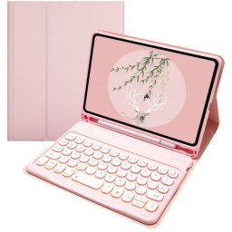 Royal Bailey TS006D Funda con Teclado Bluetooth Inglés QWERTY USA para iPad Mini 6 Rosa