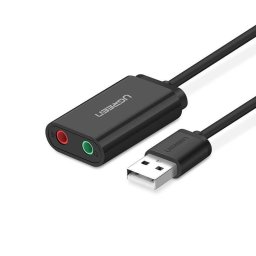 Tarjeta de Audio USB Ugreen 30724 2.0 Canales Negro