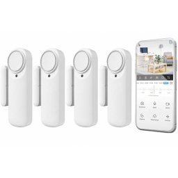 Alarma Nivian Wifi Inalámbrica Sensor Magnético Interior Sirena 100 dB Pack 4