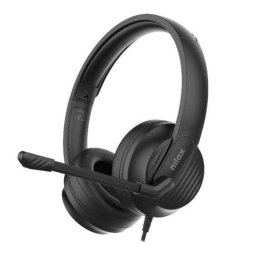 Auriculares Nilox con cable USB, cancelación de ruido, micrófono incorporado y control en línea, negros