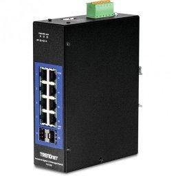 Switch de Red TRENDnet TI-G102i 10 Puertos Gigabit L2 Industrial Negro