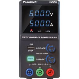 PEAKTECH 6224 - Fuente de alimentación de laboratorio, 0 - 60 V, 0 - 5 A, 1 cana