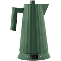 Alessi Hervidor de agua 1,7 l Plissee Th. Harz / Verde verde oscuro