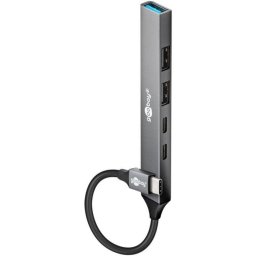 Hub Goobay 5 puertos USB 5000 Mbit/s modelo 74460 aluminio compacto
