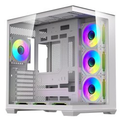 Caja de torre darkFlash C280 acuario blanca para PC gaming