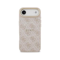 Funda para móvil Guess Air Carcasa Polipiel Rosa con Magsafe y Logo Clásico para iPhone