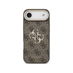 Funda para móvil Guess carcasa rígida acabado premium marrón logo dorado para iPhone 4G
