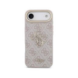 Funda para móvil Guess carcasa rígida material premium rosa con logo dorado para iPhone 4G