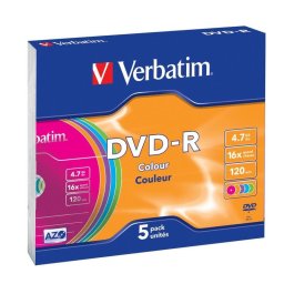 Bobina DVD Verbatim DVD-R Colour 4.7 GB slimcase