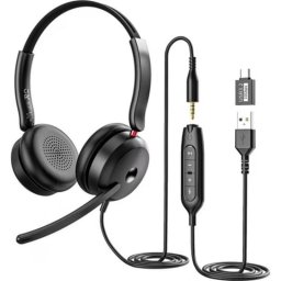 Auriculares Onikuma X81 con cable USB-C para gaming, micrófono y control de volumen negro