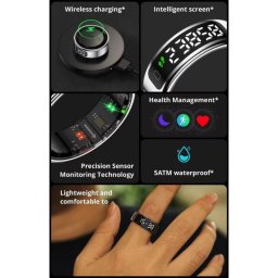 Anillo inteligente Colmi R12 Talla 11 Bluetooth iOS/Android IPX4 Autonomía 5 días Negro
