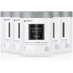 Fermentbeauty Set Of 5 Hydrating Face Sheet Masks With Fermented Yogurt And Hyaluronic Acid Lote De Mascarillas En Oferta