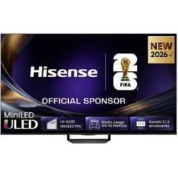 Hisense TV Mini LED 55' (139 cm) 55U7S PRO UHD 4K Smart TV con IA. Aluminio / Gris carbón