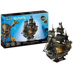 Revell Puzzle 3D barco La Perla Negra Piratas del Caribe con iluminación led .