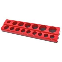 Soporte magnético HBM para 16 piezas de tamaño inglés de 3/8 pulgadas, rojo