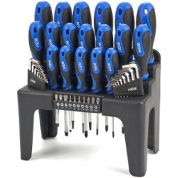 Juego de destornilladores de agarre suave HBM Profi de 44 piezas, juego de llaves Allen y juego de bits