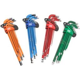 HBM Juego de llaves Allen profesional de 36 piezas MM, PULGADAS, TORX