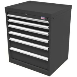 Armario de herramientas Profi HBM de 6 cajones 72 x 58 x 80 cm Negro