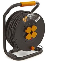 Relectric Professional Enrollador de cable 25 Metros IP44, Carrete de potencia 3x2,5 mm