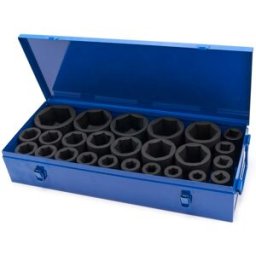 HBM Juego de vasos hexagonales 1 pulgada, 17–75 mm, 25 piezas