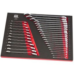 AOK Professional 34 Piezas Juego de anillos / trinquete / llave inglesa con incrustaciones de espuma