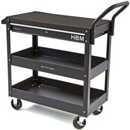 HBM Carro de herramientas universal Deluxe de 3 capas con cajón y bastidor