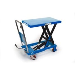 HBM Mesa de trabajo móvil / mesa elevadora 500 kg, azul