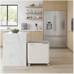 DON HIERRO - Cubo de basura reciclaje ECOBOX, con ruedas y cierre suave, 60 litros-