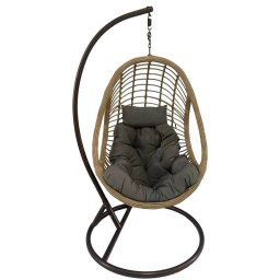 Silla Columpio Colgante Acero Negro y Ratan - Serie Ahrana