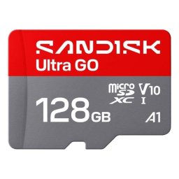 Tarjeta microSDXC Sandisk Ultra GO 128 GB UHS-I 190 MB/s V10 Gris Rojo