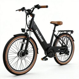 Bicicleta Eléctrica Headeer BD26195 Motor 350W Batería 48V 26" Frenos Disco Negro