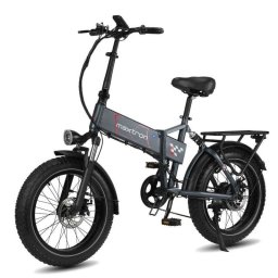 Bicicleta Eléctrica Maxturn Polaris Motor 500W Batería 48V 13Ah 20" Frenos Disco Gris