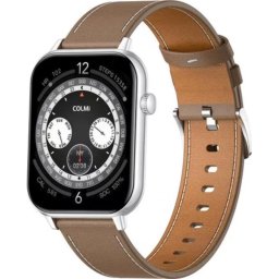 Colmi C28 Bluetooth 1,93" Plata Correa Marrón M/L Pulsómetro Monitor Sueño