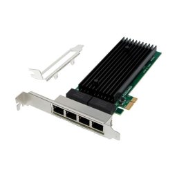 Tarjeta de Red MicroConnect MC-PCIEX1-82575-Q PCIe x1 4 Puertos Gigabit Ethernet Negra