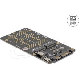 Adaptador M.2 Delock para SSD PCIe y SATA con puertos USB-C