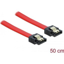 Cable Delock SATA III 0.5m Rojo Conexiones Rectas