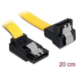 Cable SATA a SATA Delock 0.5m amarillo con clip de sujeción