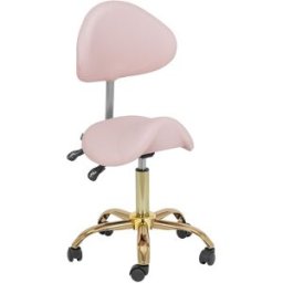 physa Taburete de estética - 51 - 65 cm - 150 kg - rosa pálido/dorado 10040833