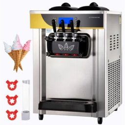 Máquina de Helado Blando SucceBuy, 22-30 L/H, 2200 W, Máquina de Helado Italiano Comercial Tolva 2x6 L