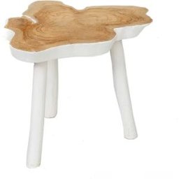 Bazar Bizar La Mesa Auxiliar Orgánica - Blanco Natural