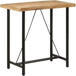 vidaxl Mesa alta de hierro y madera maciza de mango 110x55x107 cm
