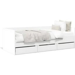 Clicnbuy Tumbona con cajones madera de ingeniería blanco 90x190 cm